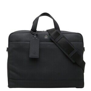 Dunhill Traveler Single Document Case Briefcase Business Bag 2-way Black Leat...
